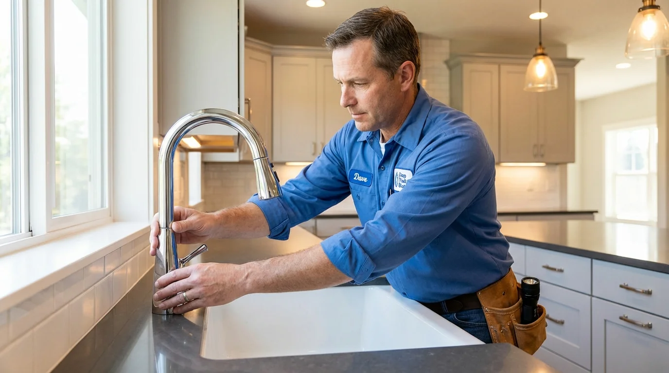 Kitchen faucet installation by Johns Plumbing LLC in White Hall